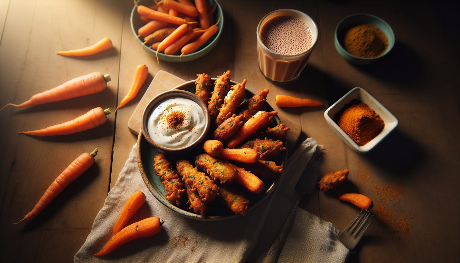 Crispy Carrot and Parsnip Pakoras with Tamarind Yogurt Dip - A delicious recipe by DigiDish