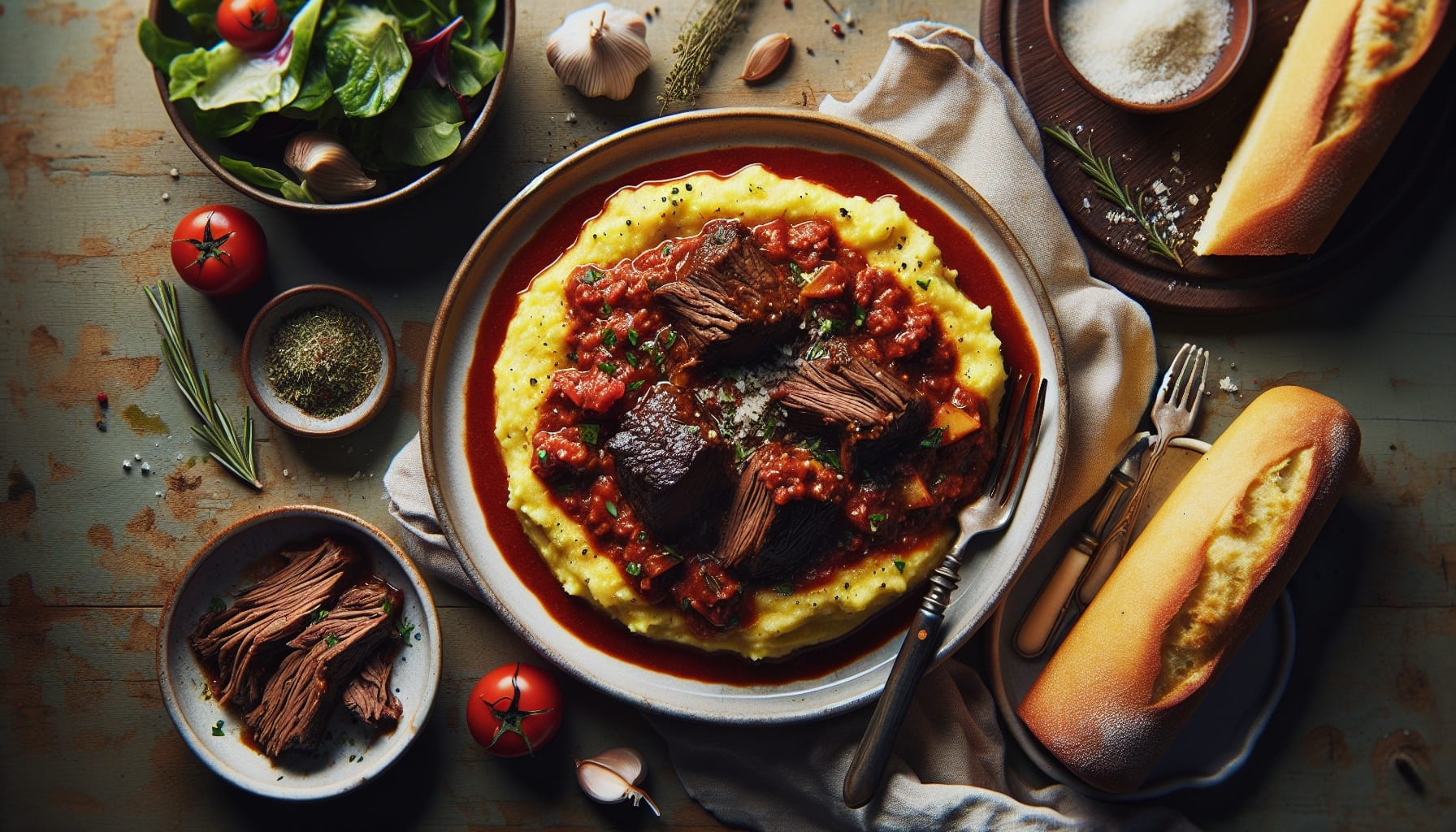 Slow Braised Beef Ragu with Parmesan Herb Polenta - A delicious recipe by DigiDish