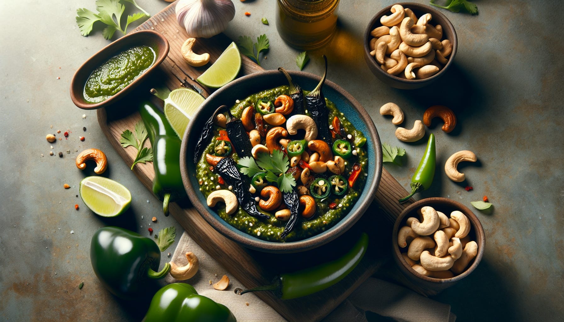 Creamy Poblano Cashew Sauce with Roasted Garlic and Lime - A delicious recipe by DigiDish