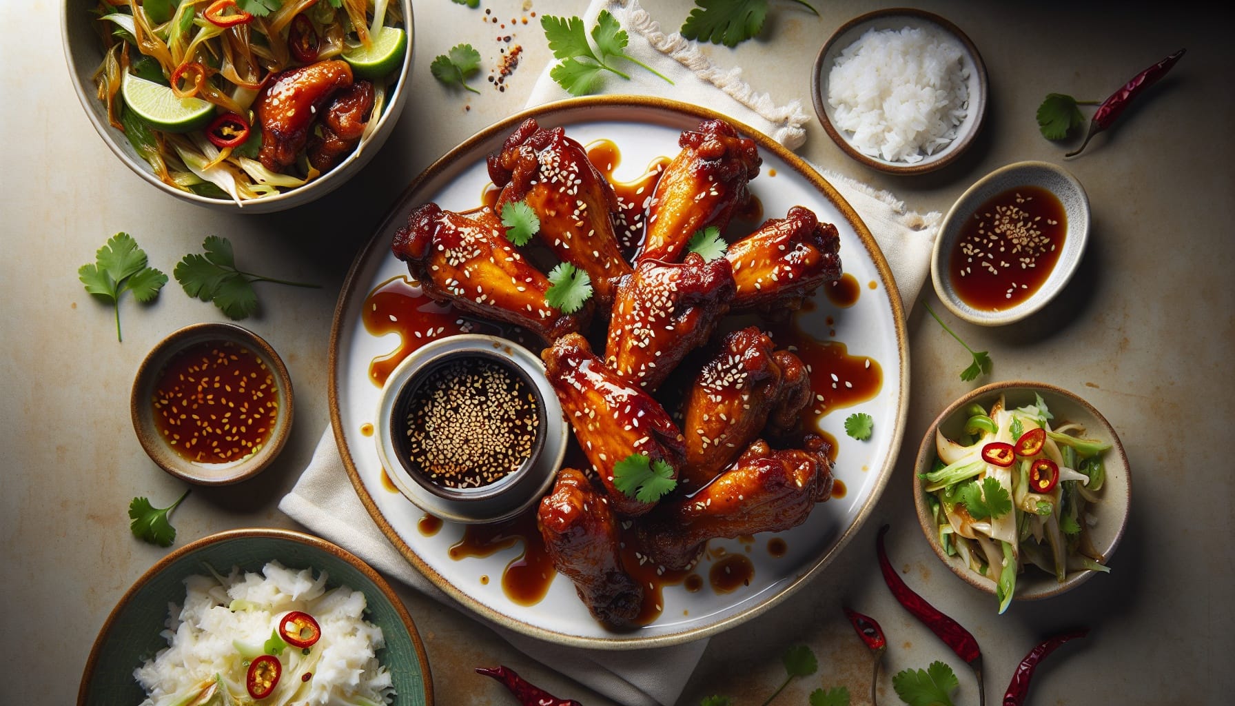 Sticky Soy Glazed Chicken Wings with Sesame Lime Dipping Sauce - A delicious recipe by DigiDish