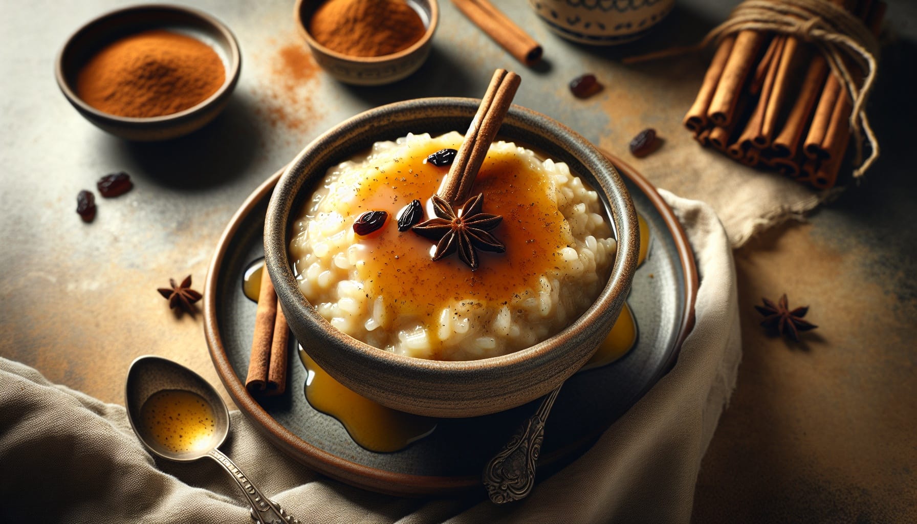 Classic Creamy Rice Pudding with Warm Cinnamon Sauce - A delicious recipe by DigiDish