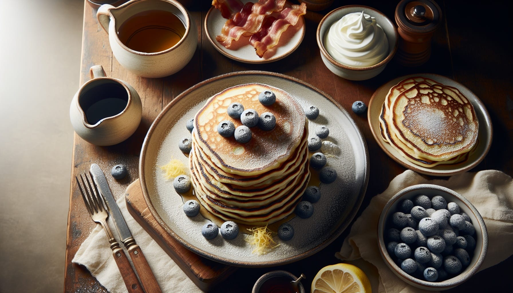 Classic Fluffy Ricotta Pancakes with Maple Syrup - A delicious recipe by DigiDish