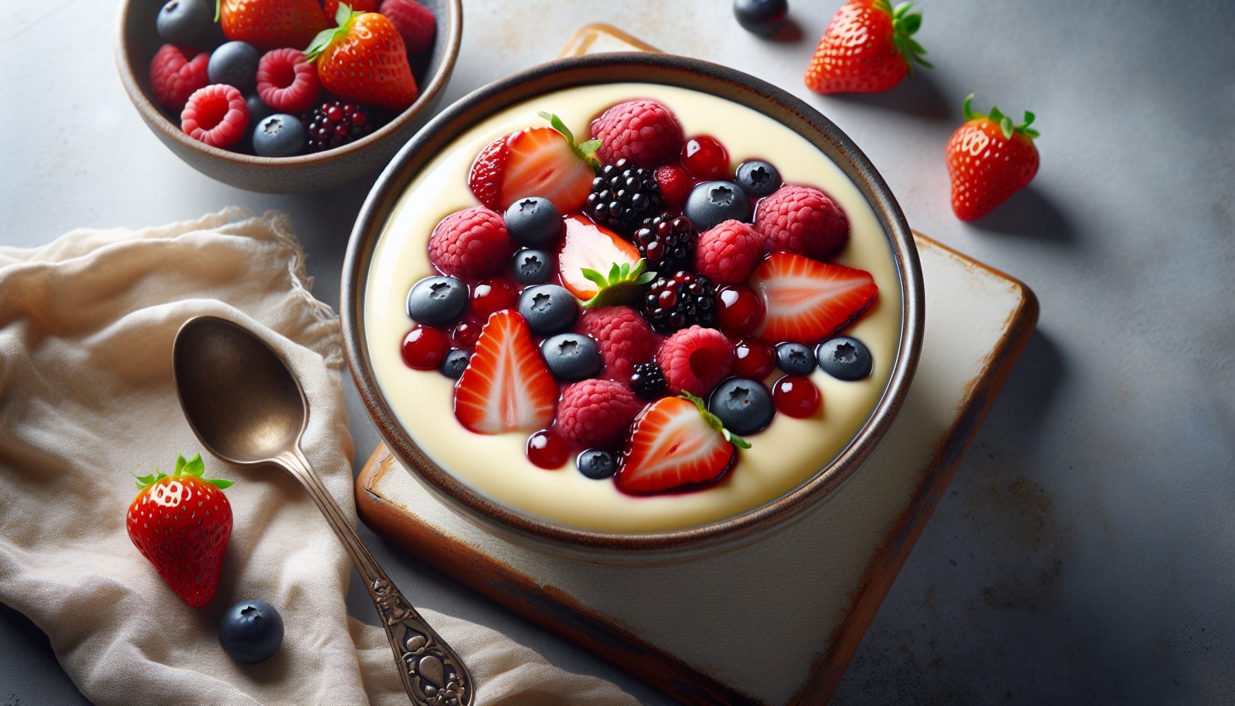 Classic Homemade Vanilla Pudding with Fresh Berries - A delicious recipe by DigiDish
