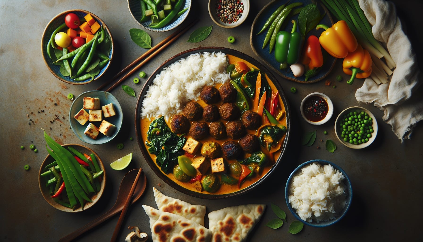 Creamy Coconut Curry Meatballs with Jasmine Rice - A delicious recipe by DigiDish