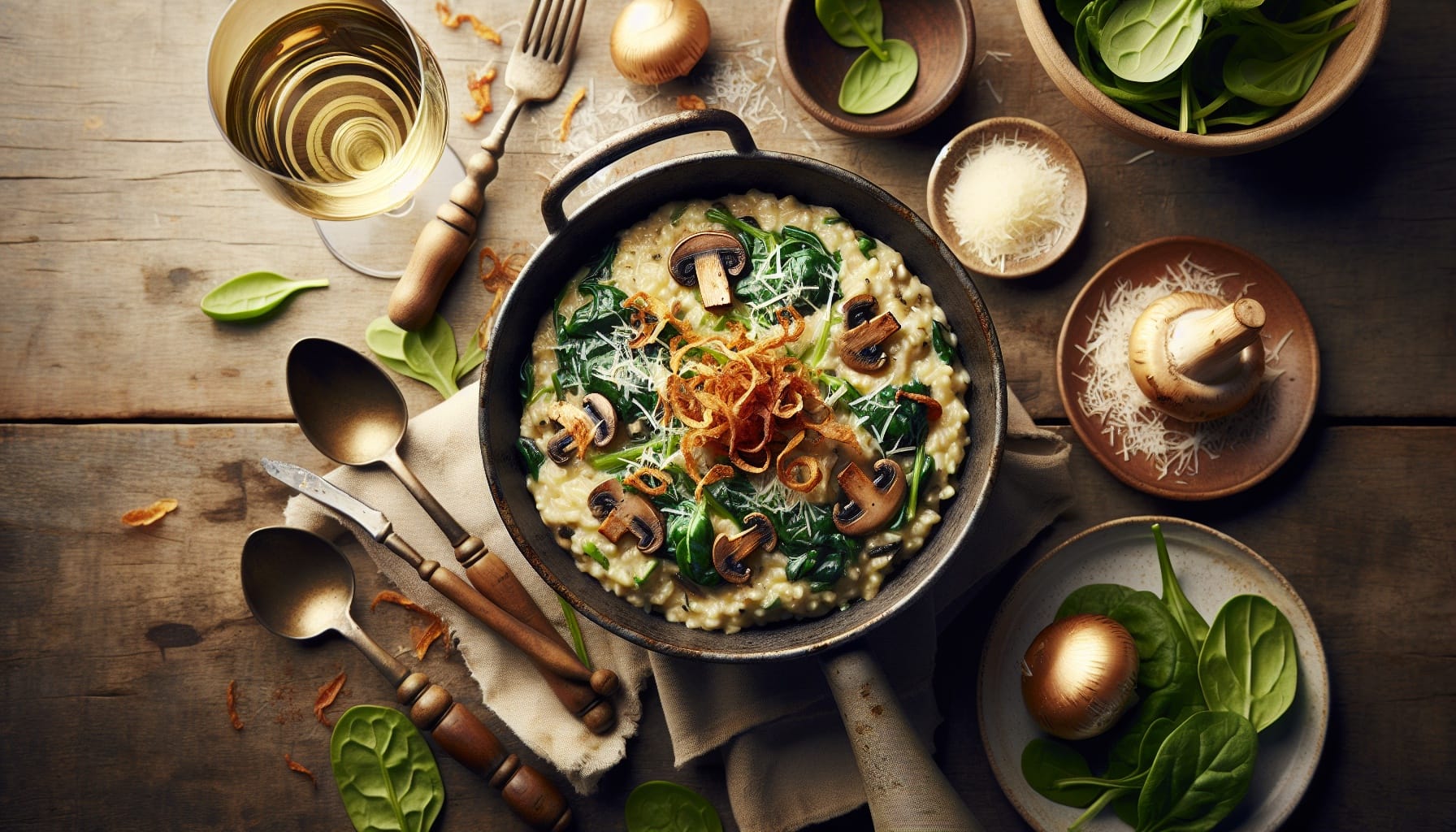 Creamy Mushroom and Spinach Risotto with Parmesan - A delicious recipe by DigiDish