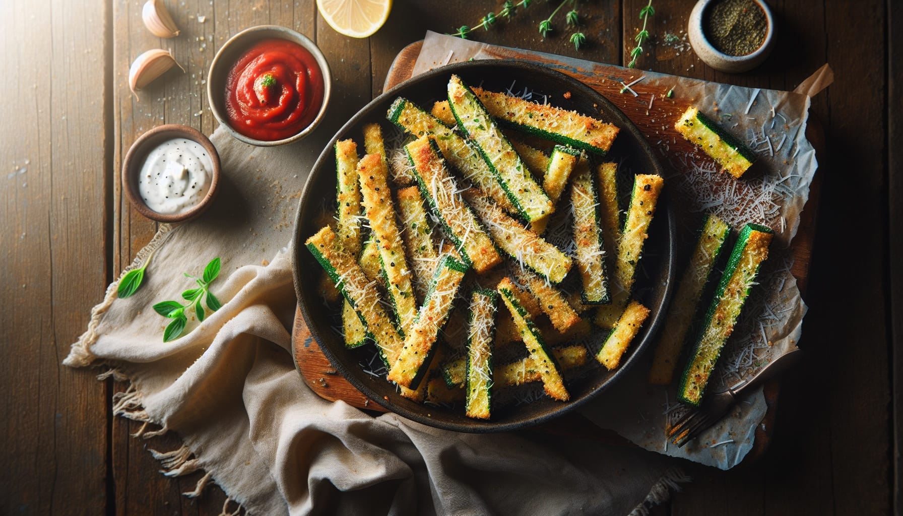 Simple Homemade Baked Herb Parmesan Zucchini Fries - A delicious recipe by DigiDish