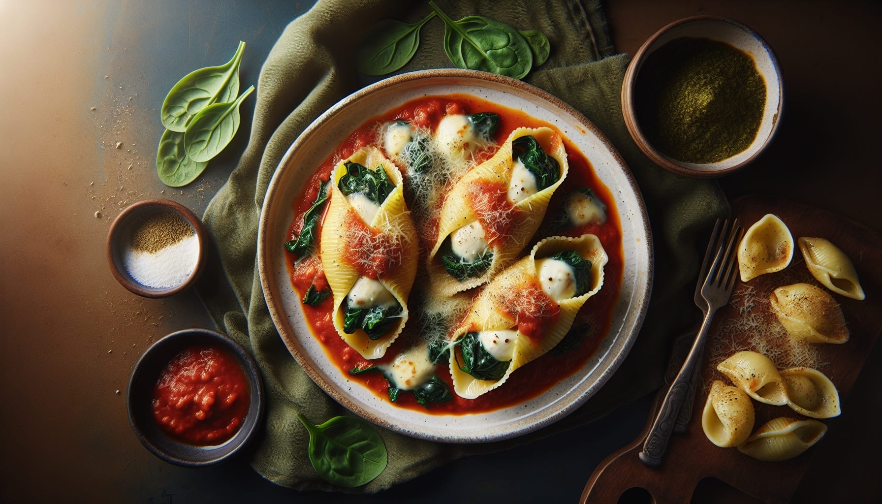 Simple Homemade Cheesy Spinach Stuffed Pasta Shells - A delicious recipe by DigiDish