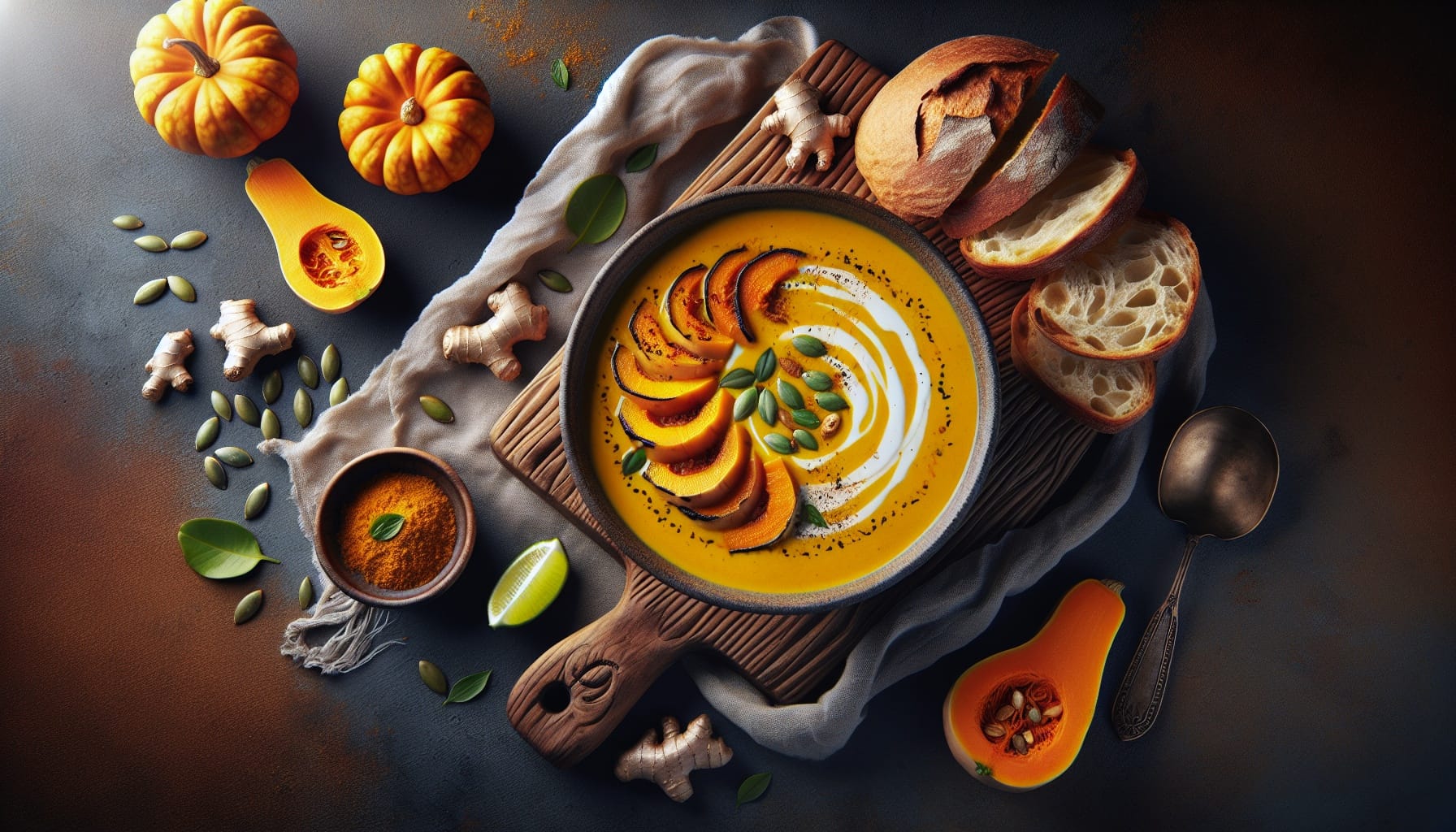 Simple Homemade Creamy Coconut Curry Butternut Squash Soup - A delicious recipe by DigiDish