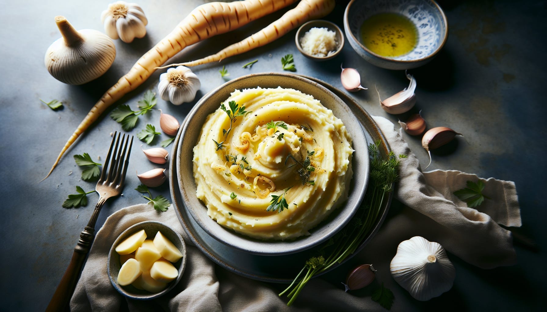 Simple Homemade Creamy Garlic Herb Mashed Parsnips - A delicious recipe by DigiDish