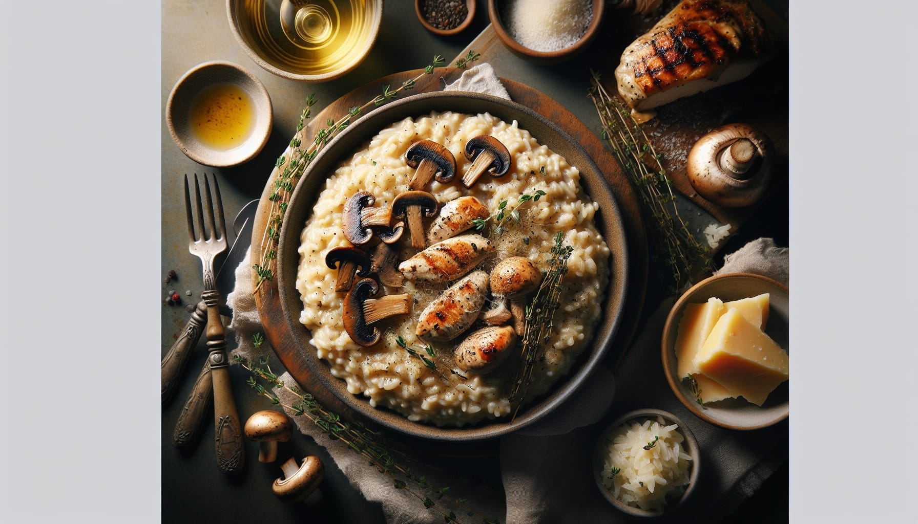 Simple Homemade Creamy Mushroom and Thyme Risotto - A delicious recipe by DigiDish