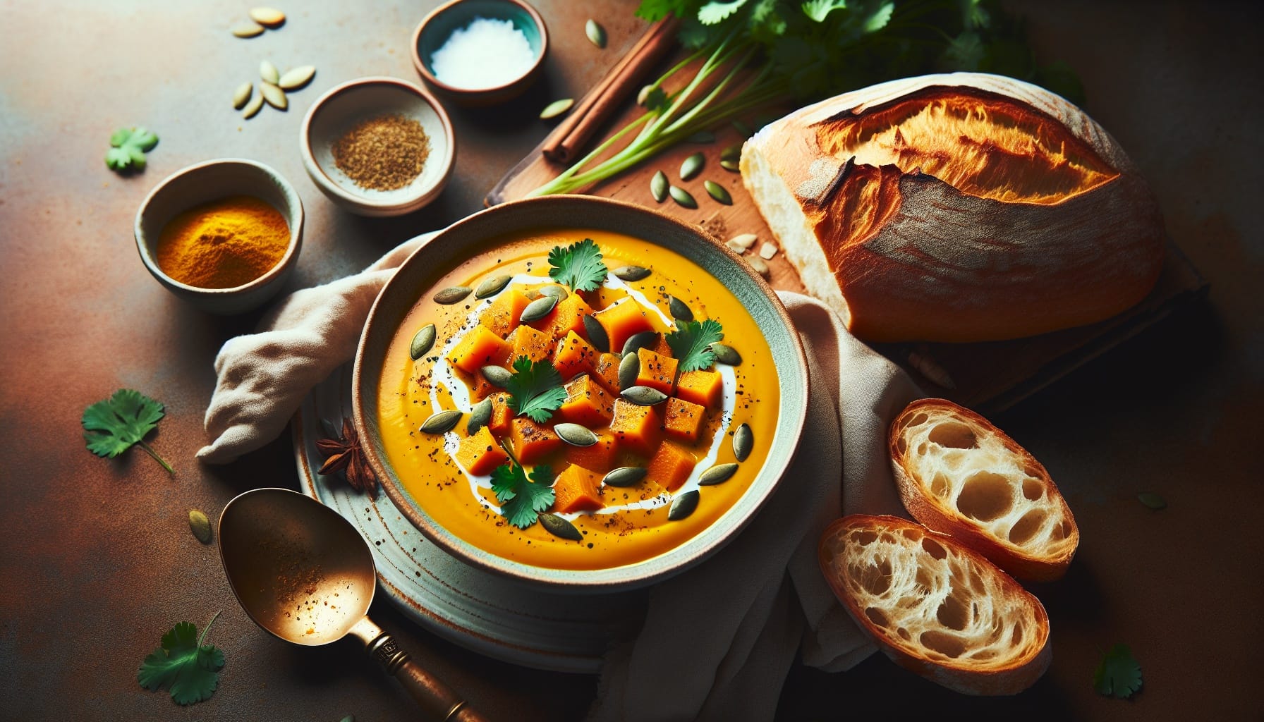 Simple Homemade Creamy Pumpkin Coconut Curry Soup - A delicious recipe by DigiDish