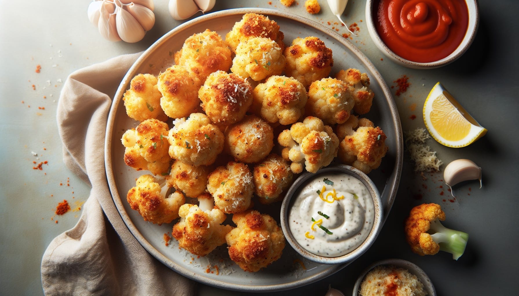 Simple Homemade Crispy Parmesan Cauliflower Bites - A delicious recipe by DigiDish
