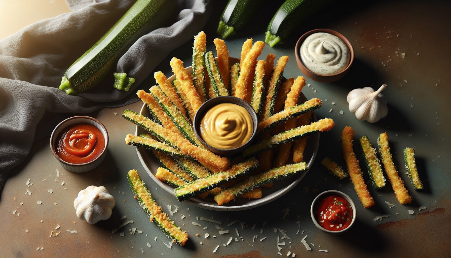 Simple Homemade Crispy Zucchini Fries with Garlic Aioli - A delicious recipe by DigiDish