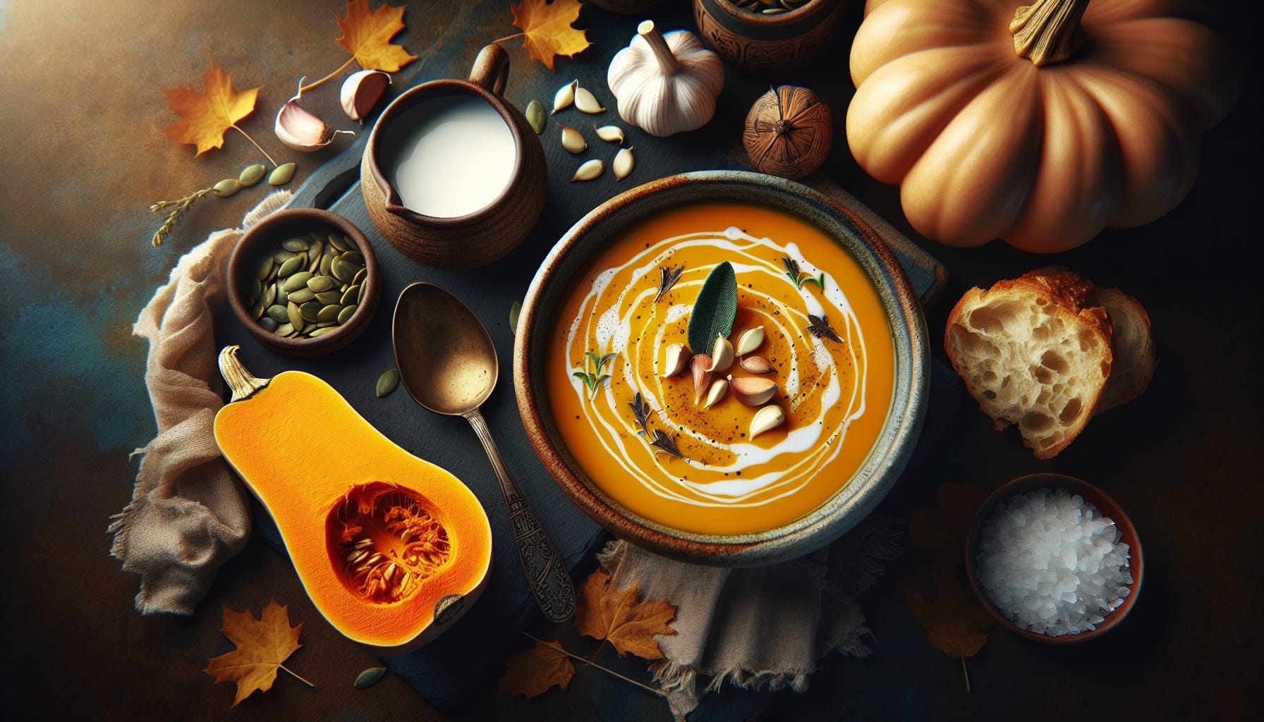 Simple Homemade Garlic Roasted Butternut Squash Soup - A delicious recipe by DigiDish