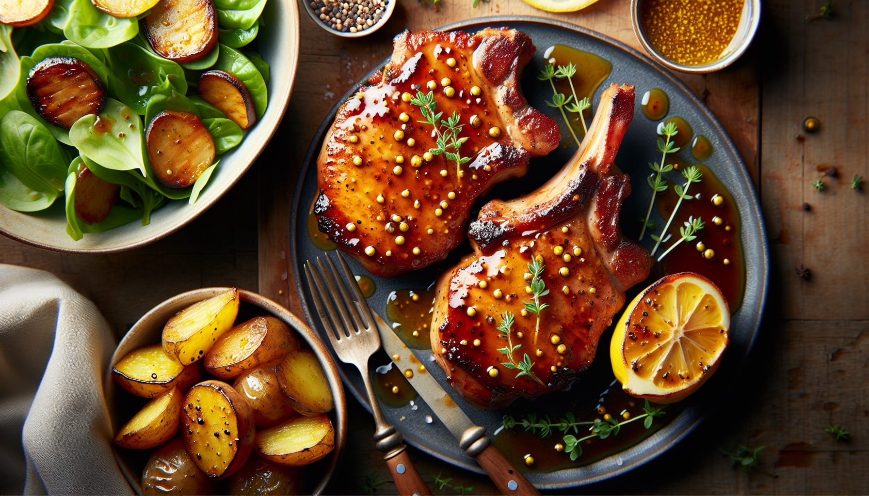 Simple Homemade Honey Mustard Glazed Pork Chops - A delicious recipe by DigiDish