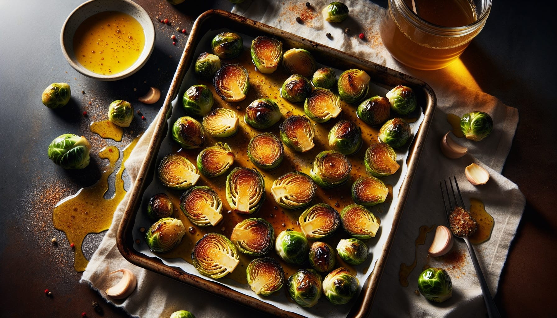 Simple Homemade Honey Mustard Roasted Brussel Sprouts - A delicious recipe by DigiDish