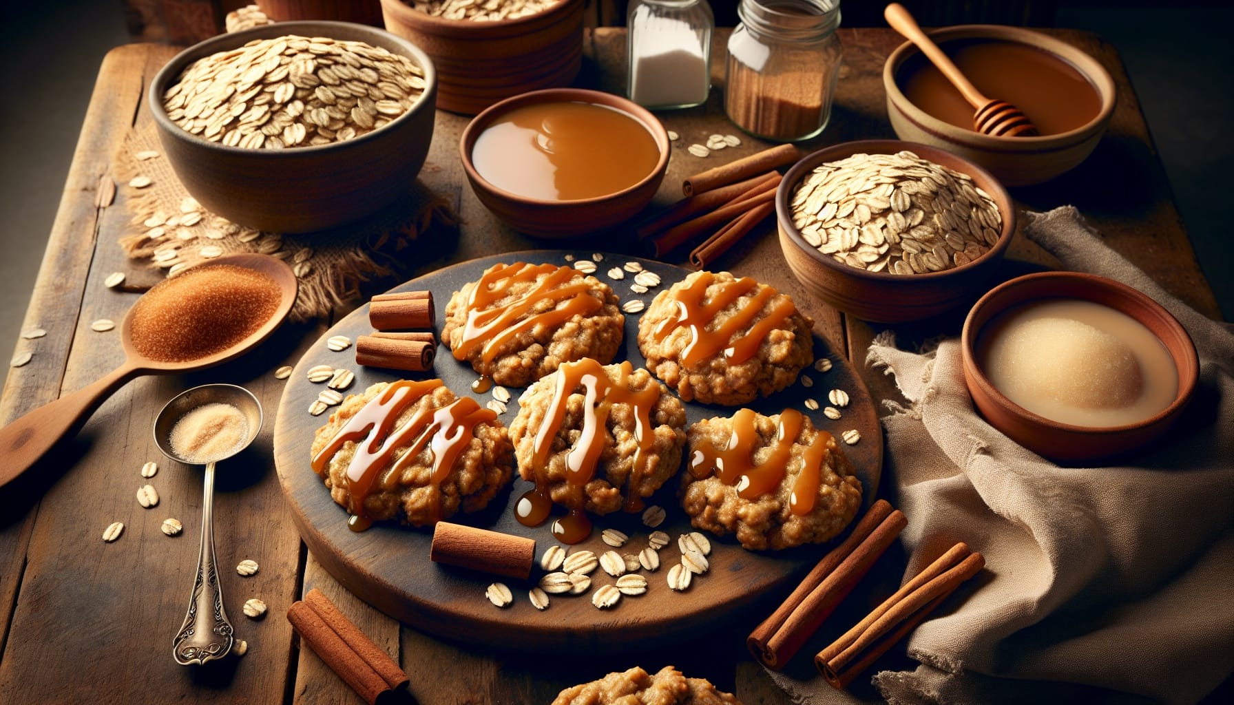Simple Homemade Oatmeal Cookies with Warm Cinnamon Glaze - A delicious recipe by DigiDish