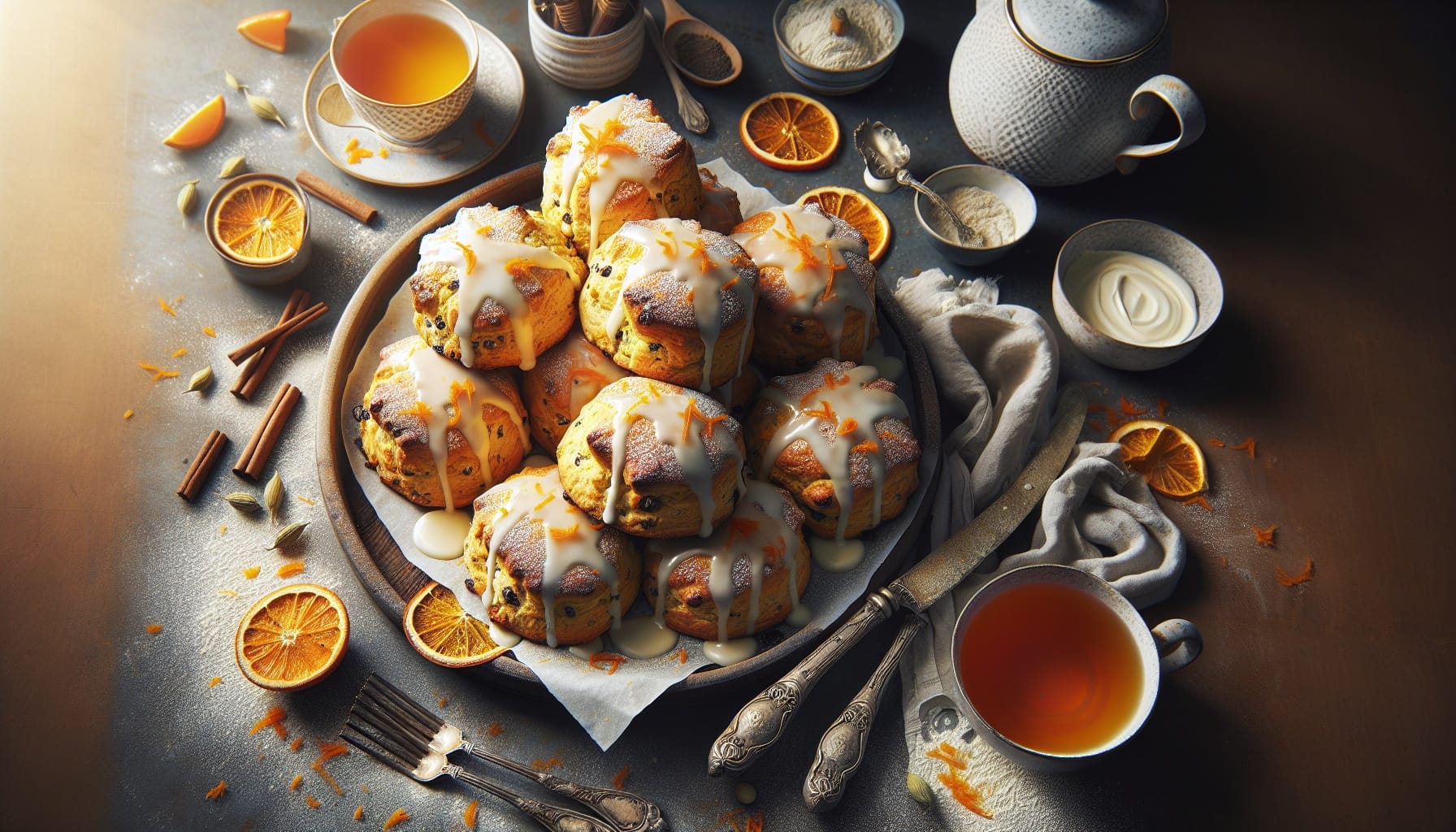 Simple Homemade Orange Cardamom Scones with Vanilla Glaze - A delicious recipe by DigiDish
