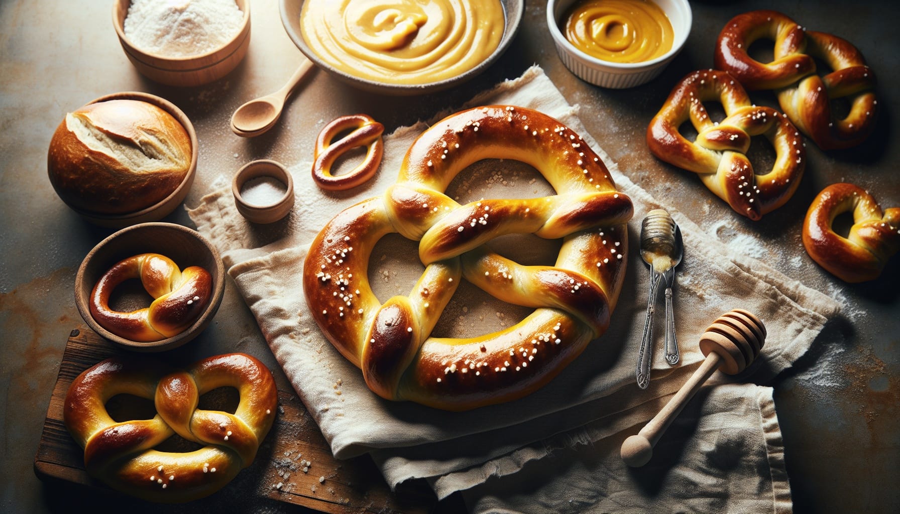 Simple Homemade Soft Pretzels with Honey Mustard Dipping Sauce - A delicious recipe by DigiDish