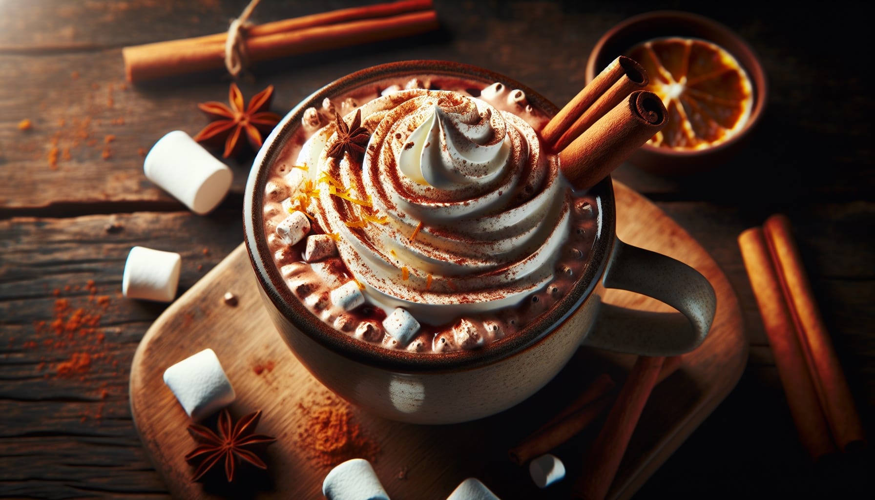 Simple Homemade Spiced Hot Chocolate with Marshmallow Whipped Cream - A delicious recipe by DigiDish