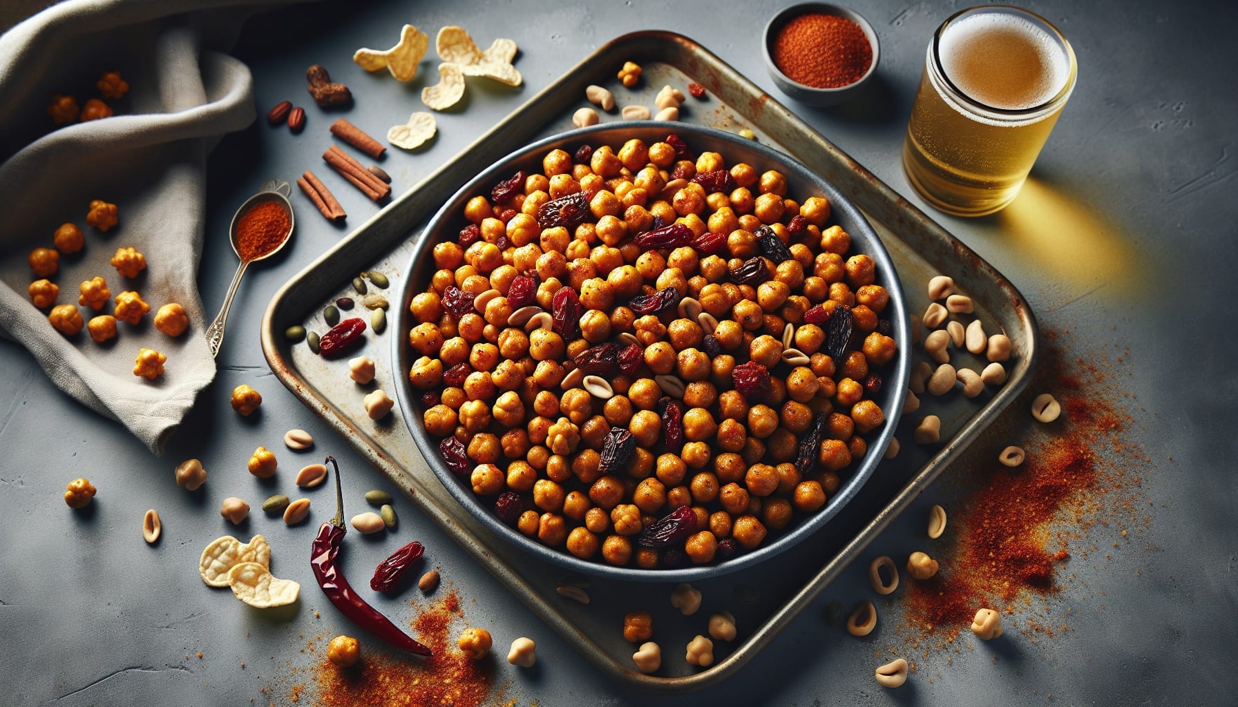 Simple Homemade Spicy Roasted Chickpea Snack Mix - A delicious recipe by DigiDish
