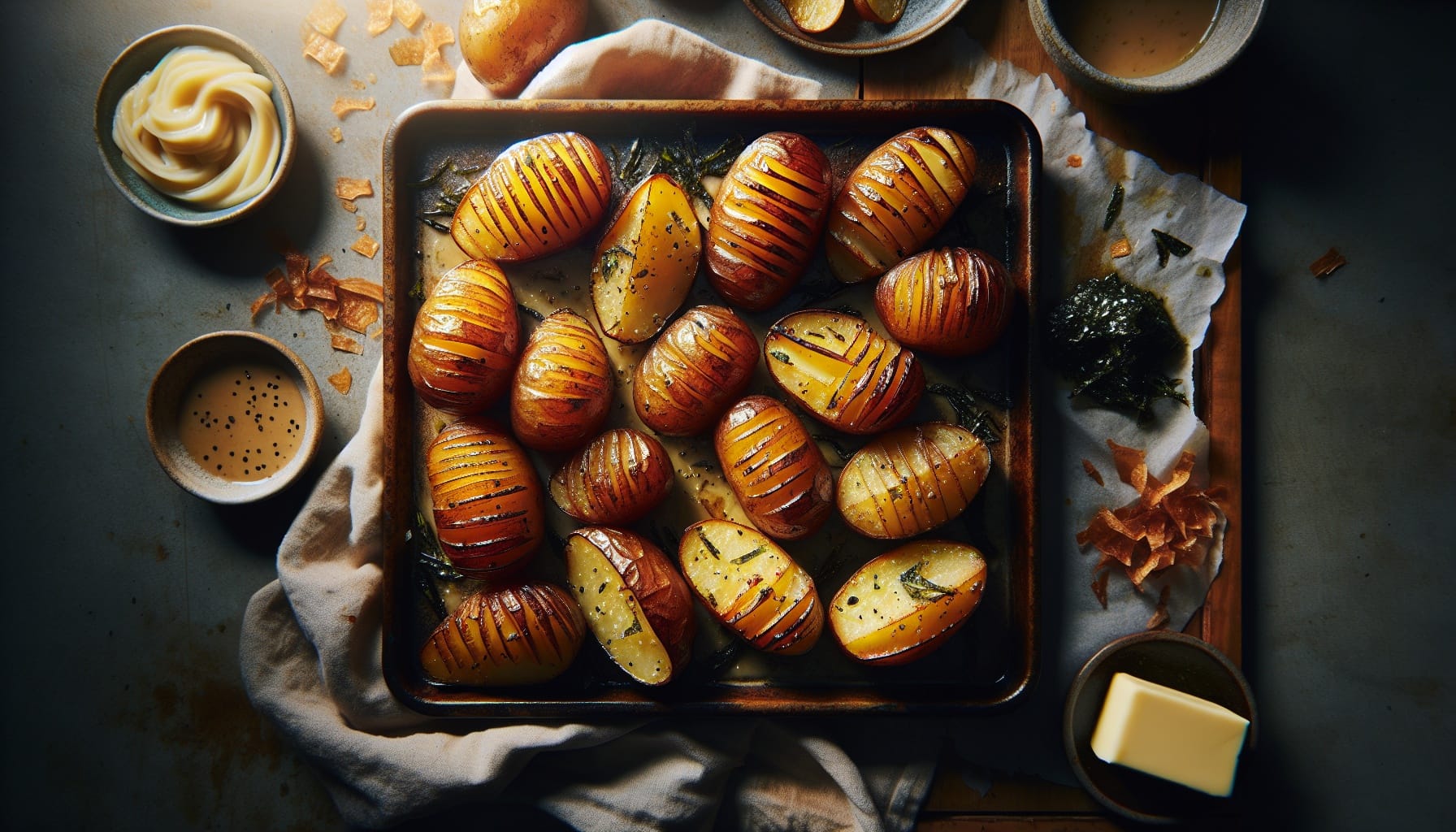 Savory Miso Butter Roasted Potatoes with Crisped Nori Dust - A delicious recipe by DigiDish
