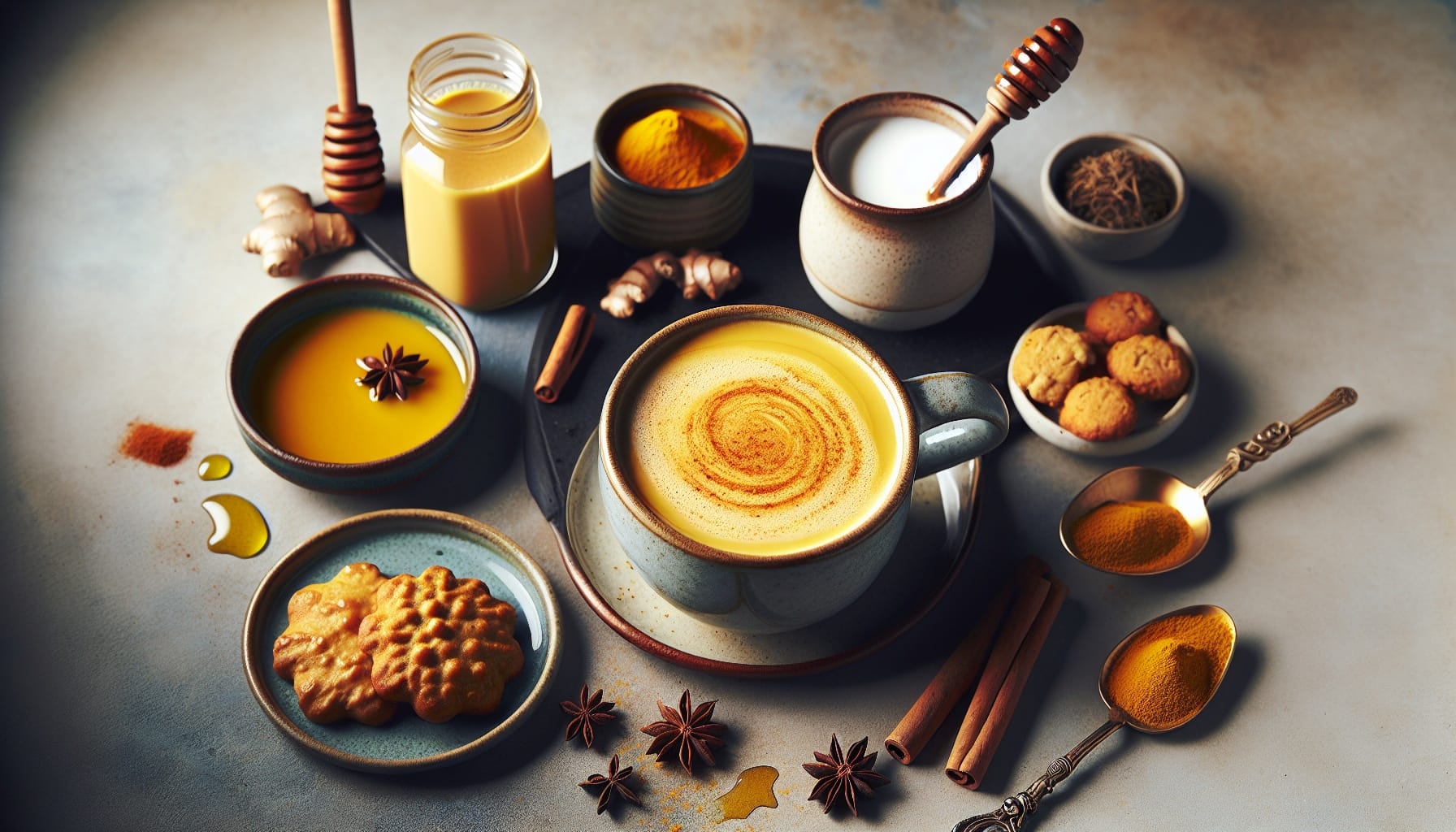 Golden Ginger Turmeric Latte with Honey Cinnamon Swirl - A delicious recipe by DigiDish