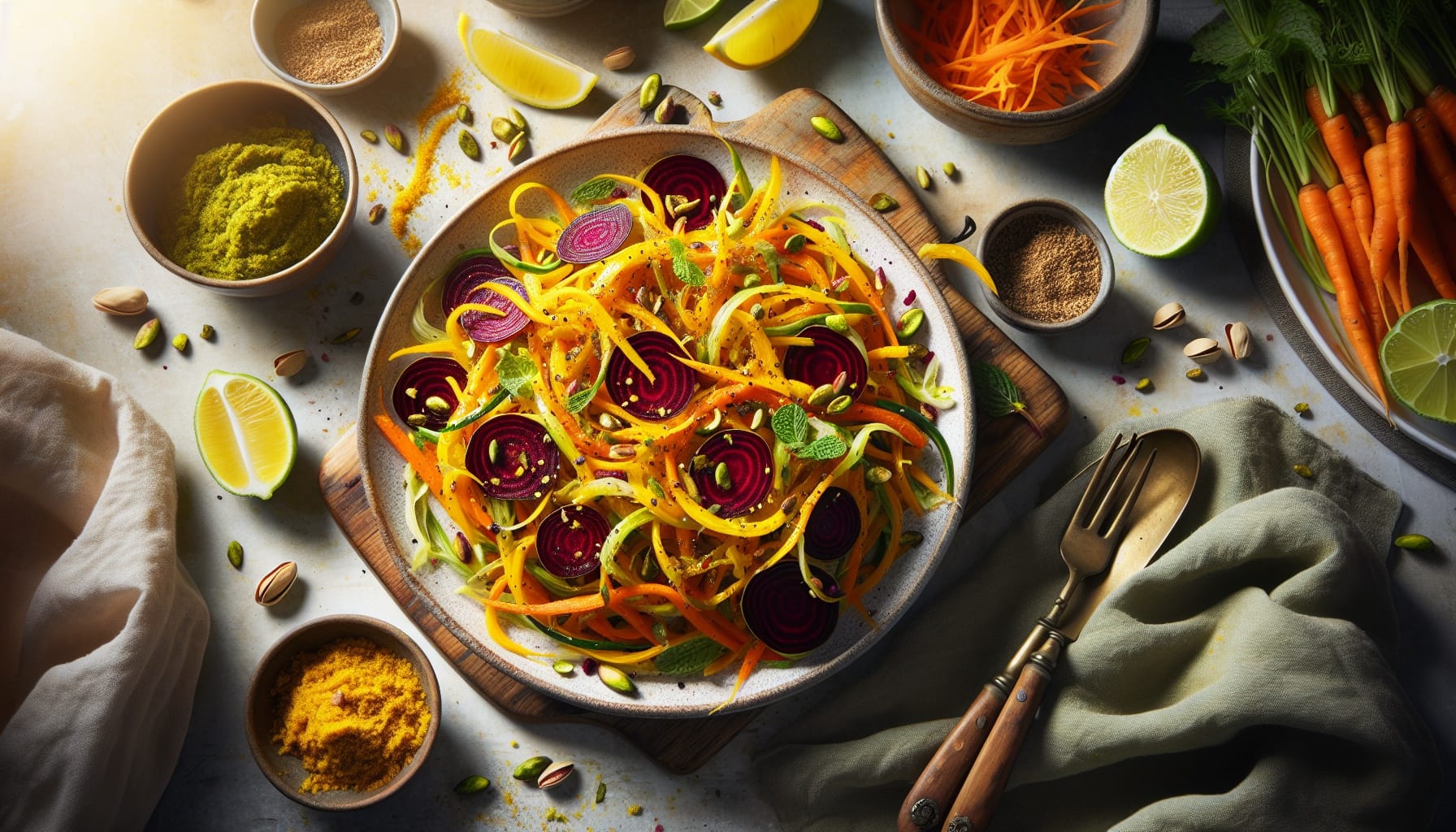 Golden Beet and Carrot Slaw with Toasted Cumin Lime Dressing - A delicious recipe by DigiDish