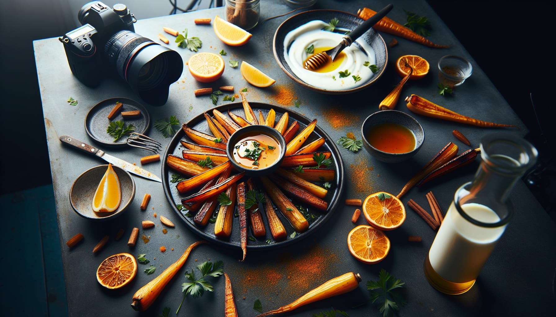 Honey Glazed Roasted Parsnips with Spiced Citrus Yogurt Drizzle - A delicious recipe by DigiDish