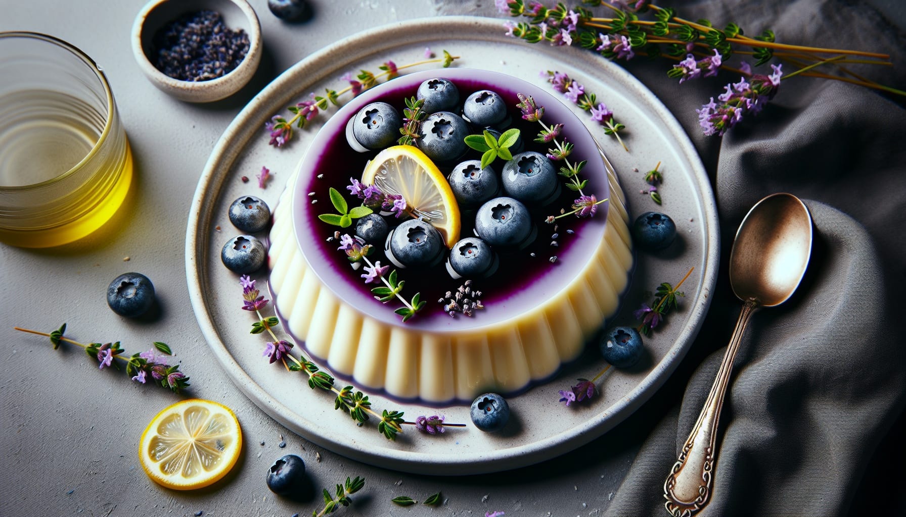 Lemon Lavender Panna Cotta with Blueberry Thyme Compote - A delicious recipe by DigiDish
