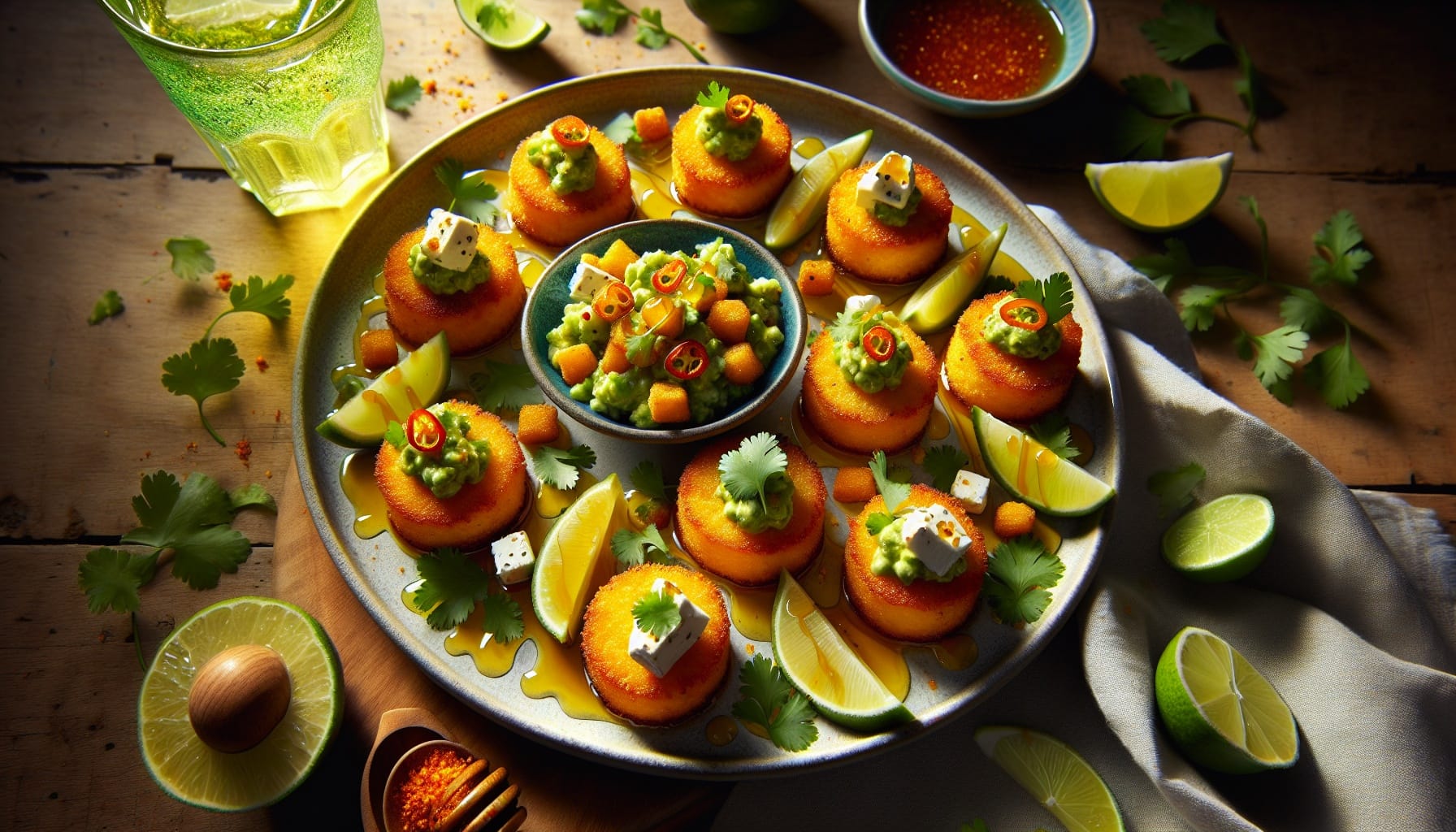 Crispy Citrus Polenta Bites with Honey Lime Avocado Salsa - A delicious recipe by DigiDish