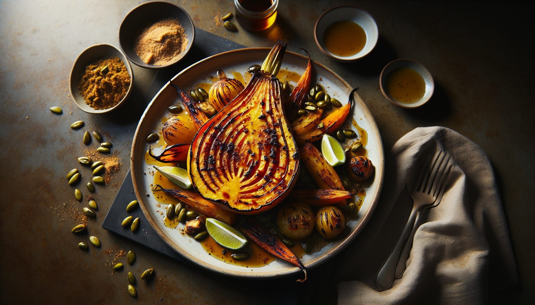Golden Roasted Rutabaga with Spicy Maple Lime Drizzle and Toasted Pepitas - A delicious recipe by DigiDish