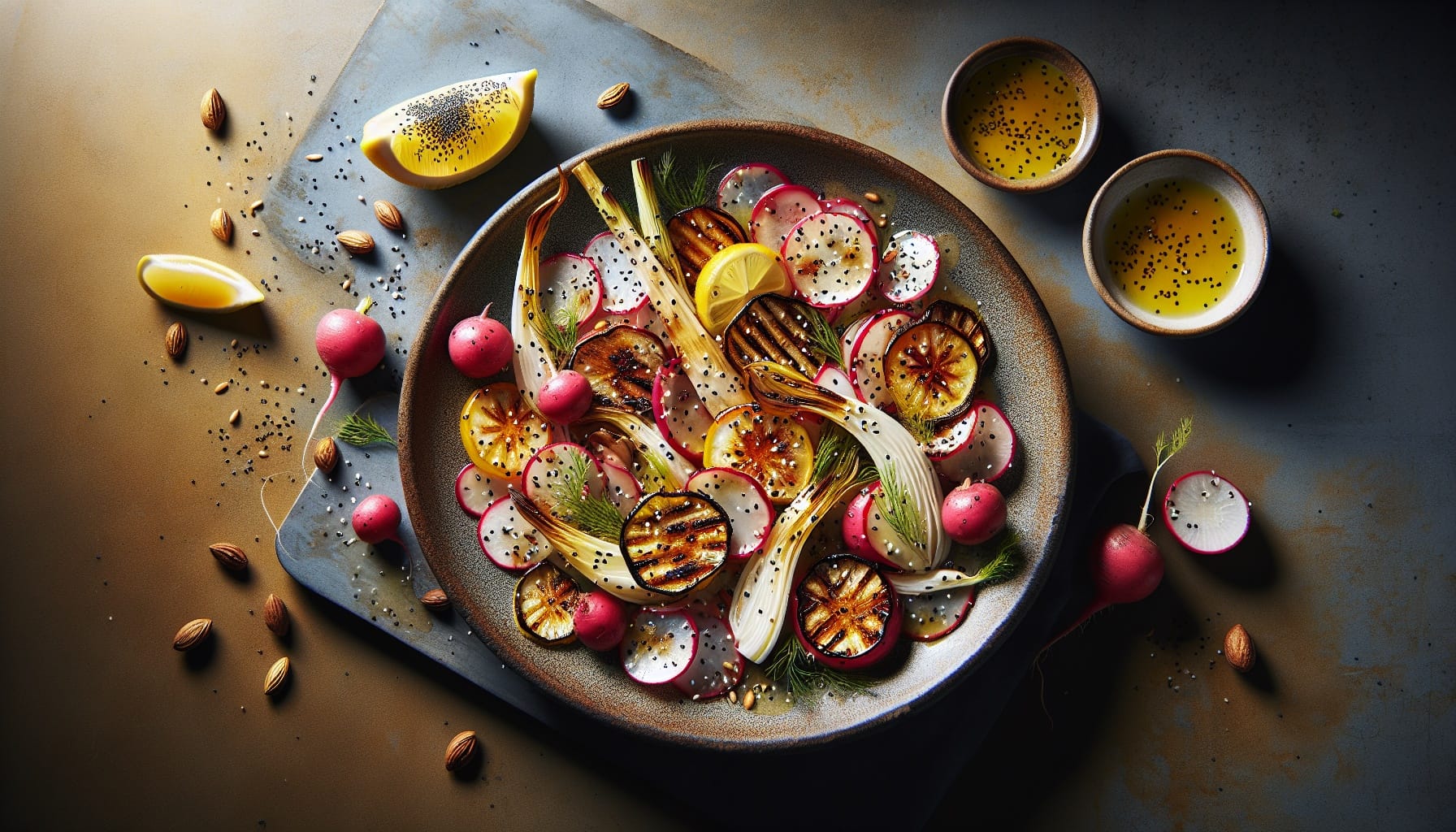 Roasted Radish and Fennel Salad with Lemon Poppy Seed Dressing - A delicious recipe by DigiDish