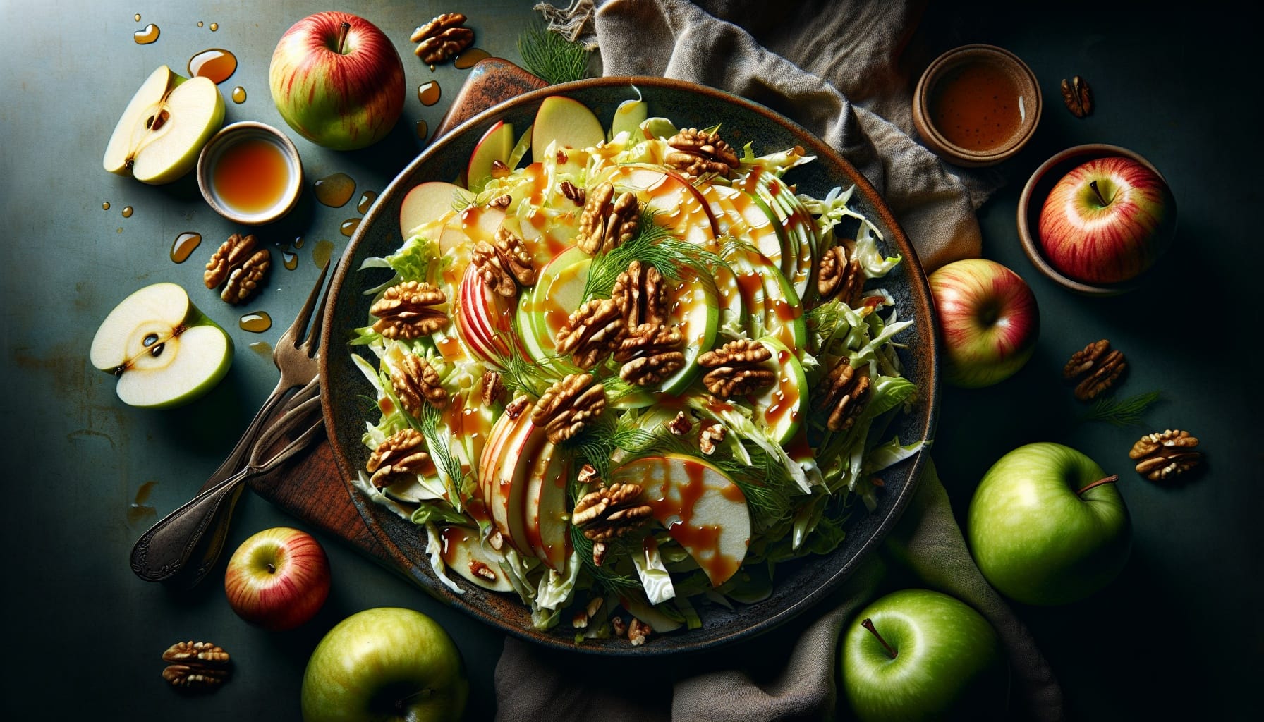 Maple Glazed Apple Fennel Slaw with Toasted Walnut Crunch - A delicious recipe by DigiDish