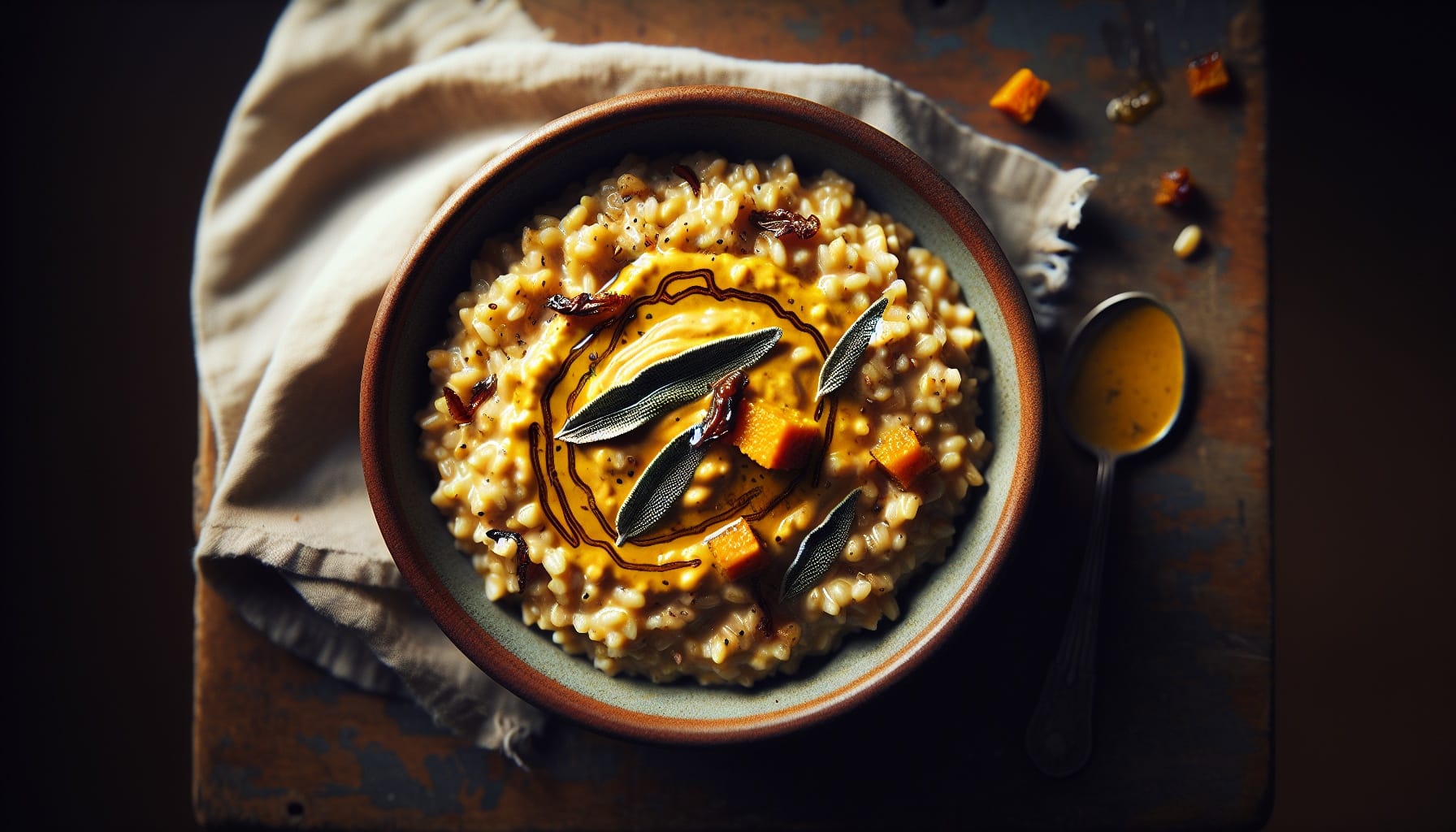 Harvest Pumpkin Farro Risotto with Sage Brown Butter and Crispy Shallots - A delicious recipe by DigiDish