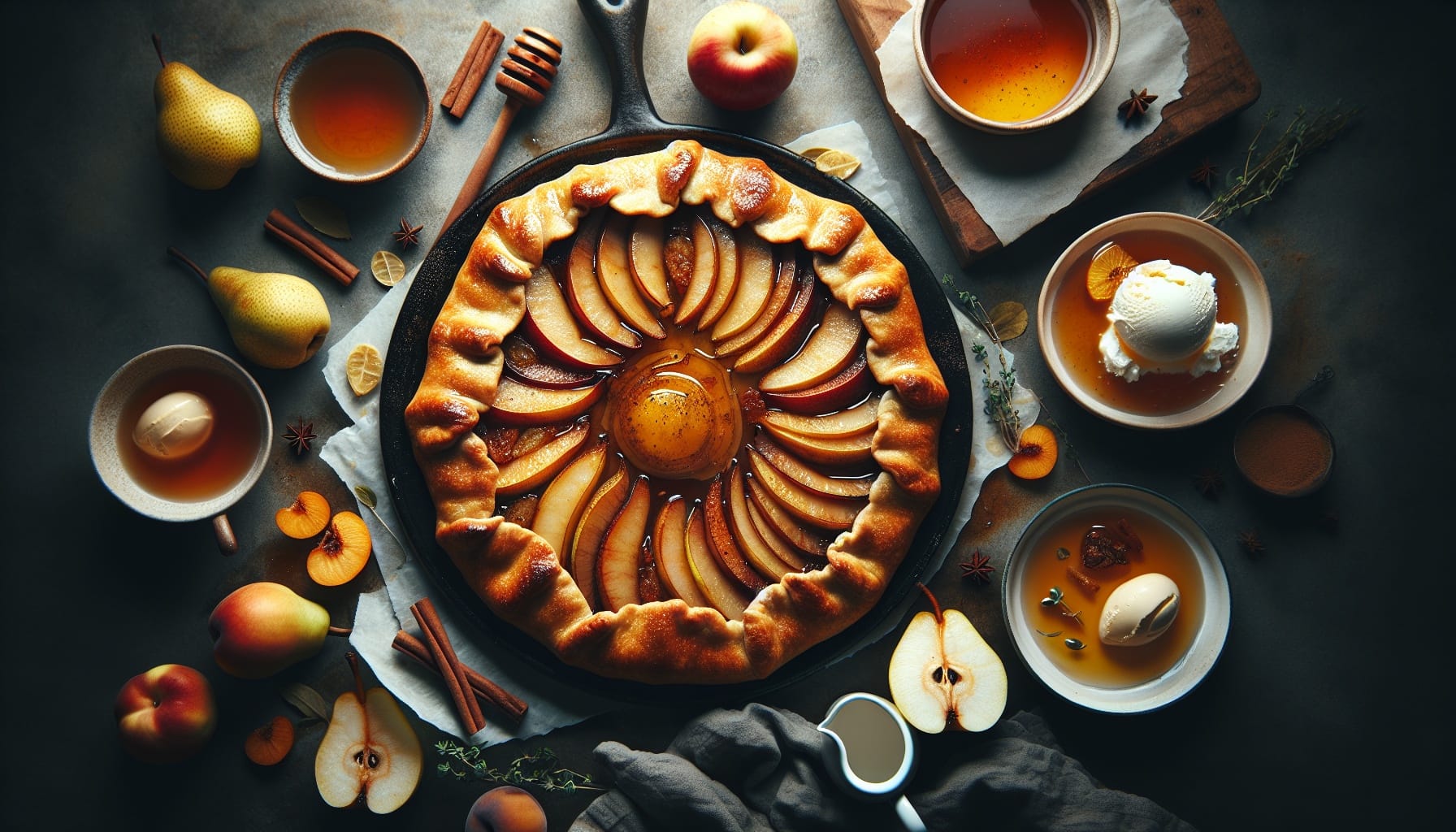 Spiced Maple Pear Galette with Lemon Thyme Honey Drizzle - A delicious recipe by DigiDish