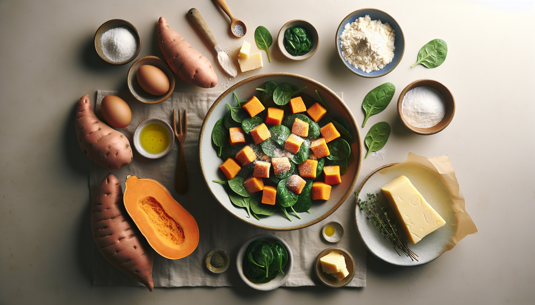 Sweet Potato and Spinach Gnocchi with Lemon Thyme Butter Recipe
