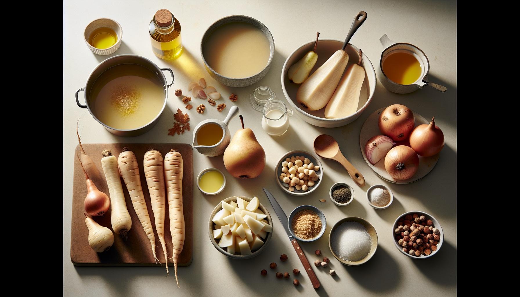 Maple Roasted Parsnip and Pear Soup with Toasted Hazelnuts Recipe