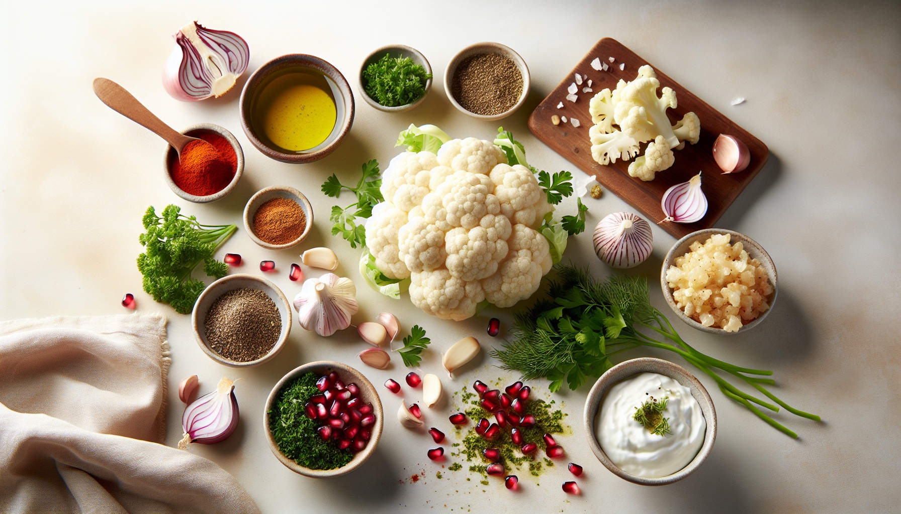 Crispy Zaatar Cauliflower with Herbed Yogurt Dip Recipe