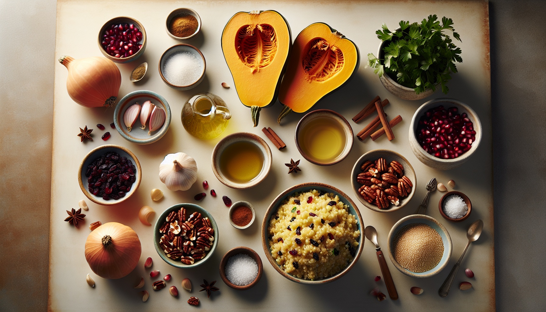 Spiced Quinoa Stuffed Acorn Squash with Pomegranate Glaze Recipe