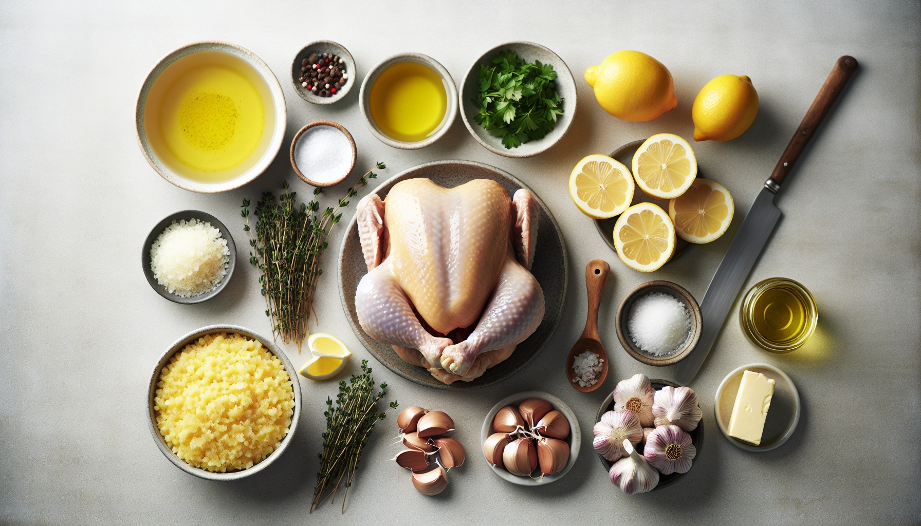 Lemon Thyme Roast Chicken with Garlicky Parmesan Polenta Recipe