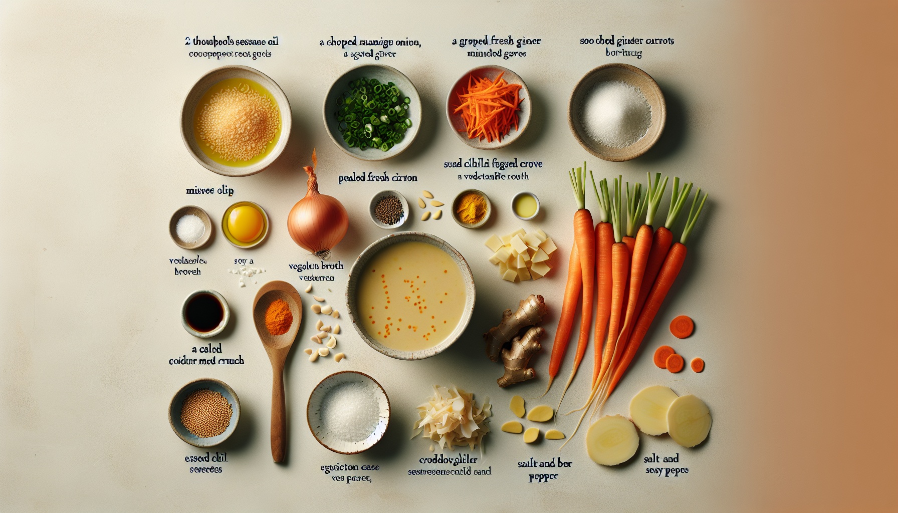Miso Carrot Ginger Soup with Sesame Chili Crunch Recipe