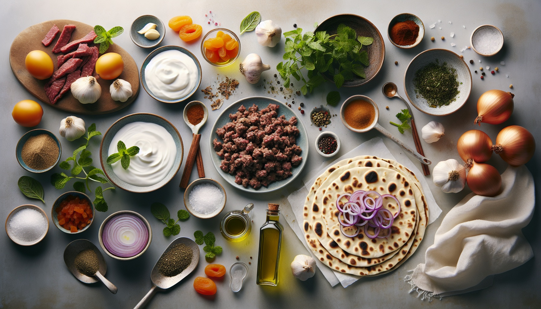 Spiced Lamb and Apricot Flatbreads with Minted Yogurt Recipe