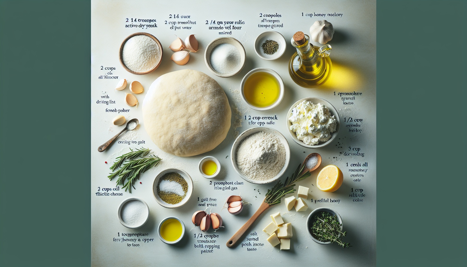 Warm Herb and Garlic Focaccia with Whipped Ricotta and Lemon Drizzle Recipe