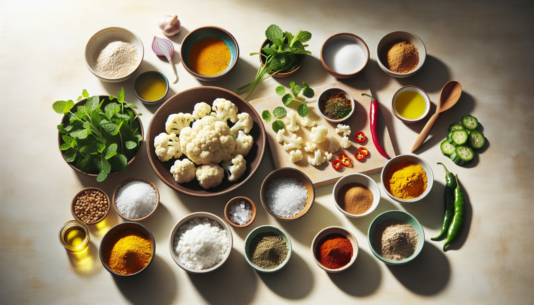 Crispy Cauliflower Pakoras with Tangy Tamarind Mint Chutney Recipe