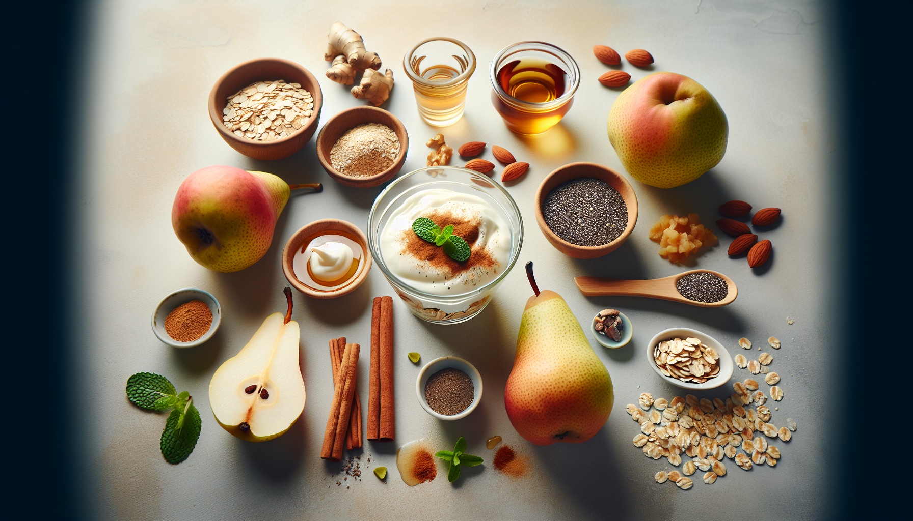 Spiced Pear and Ginger Chia Parfaits with Crunchy Maple Granola Recipe
