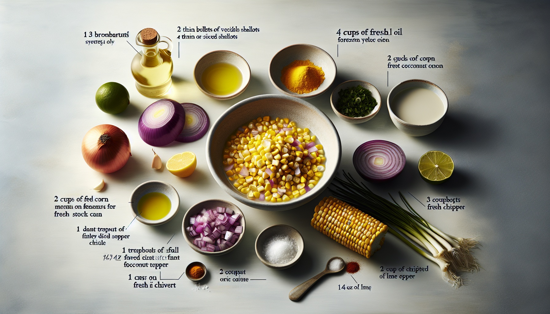 Coconut Corn Soup with Lime Chive Oil and Crispy Shallots Recipe