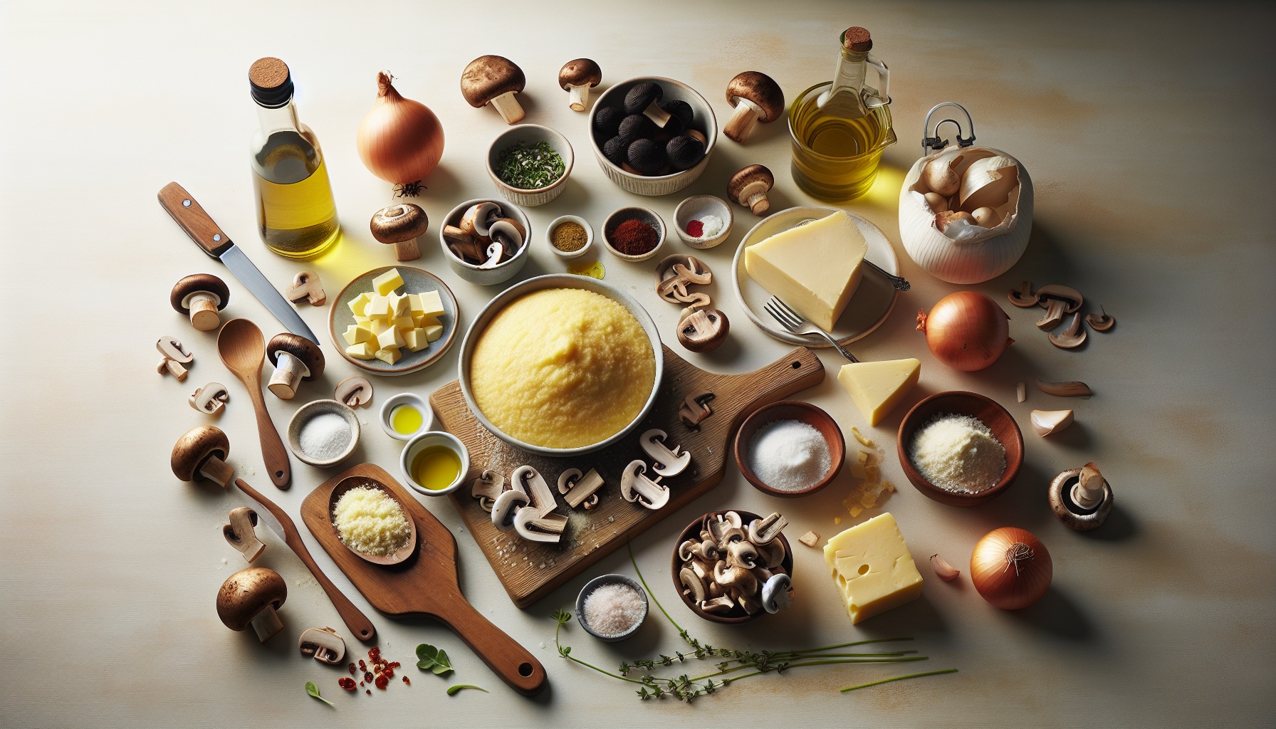 Crispy Polenta Cakes with Wild Mushroom Ragu and Garlic Chive Cream Recipe
