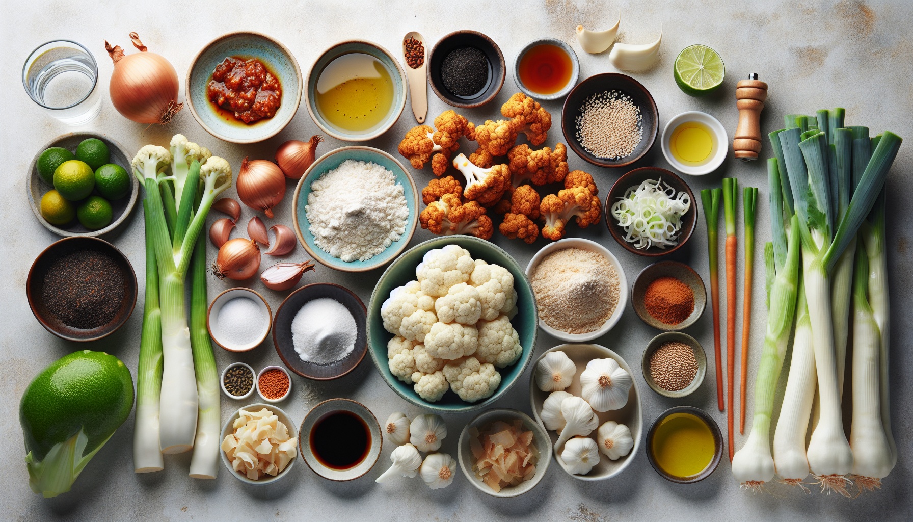 Sticky Gochujang Cauliflower Wings with Sesame Lime Dipping Sauce Recipe