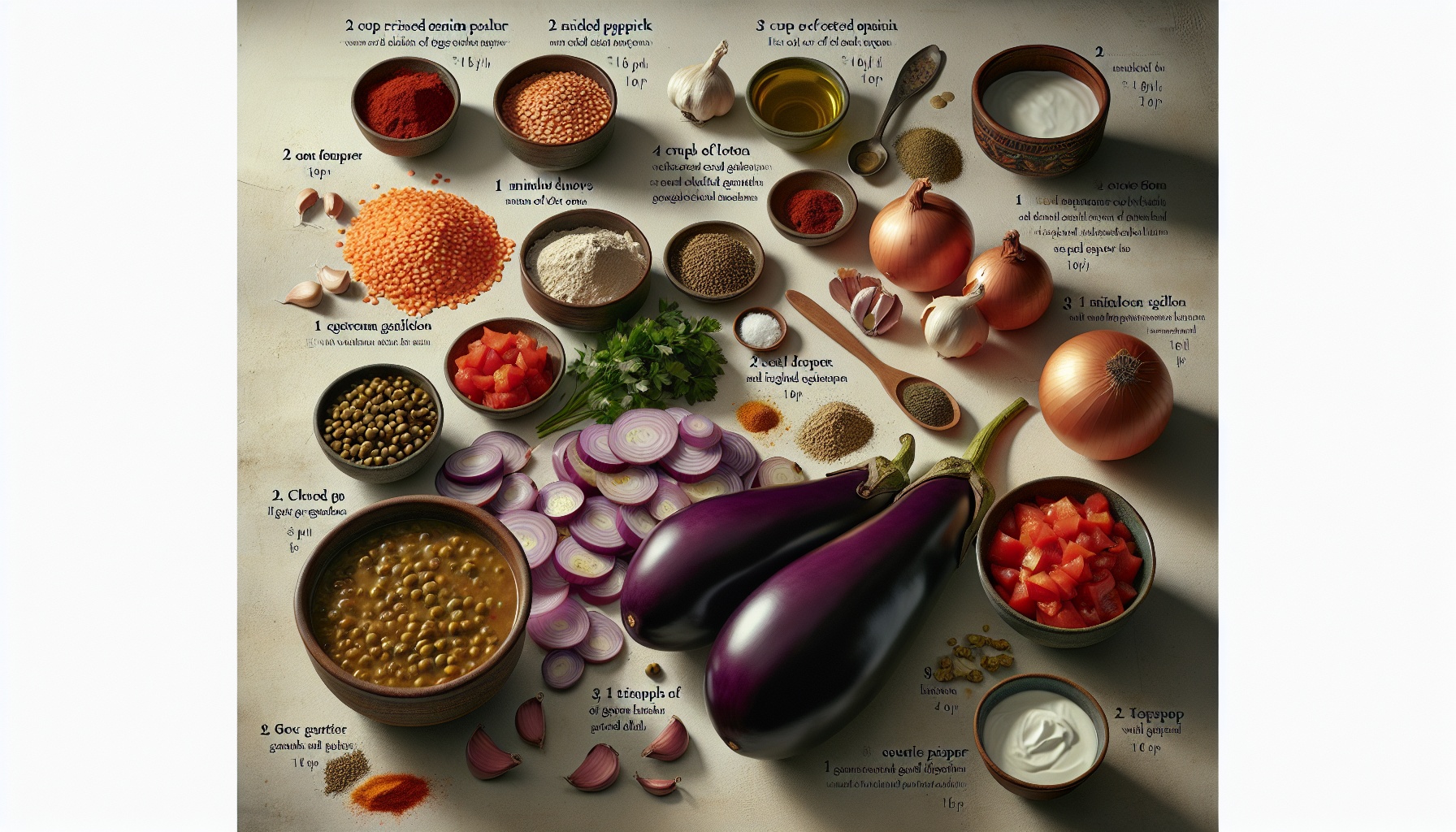 Smoky Eggplant and Lentil Stew with Garlic Cumin Flatbreads Recipe